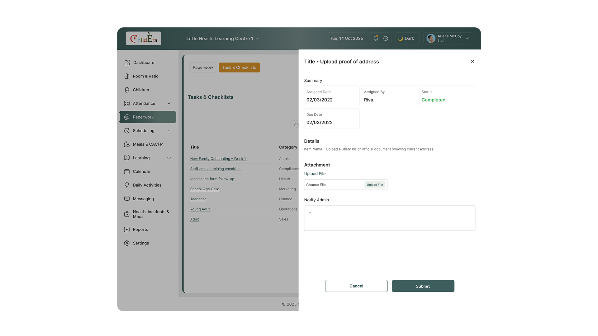 Secure online enrollment portal for parents and staff